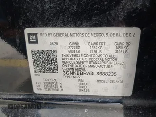 2020 Chevrolet Blazer LT z VIN 3GNKBBRA3LS688235, wystawiony jako IAAI lot #42050654 z przebiegiem 64 059 mil mil oraz . Historia ofert i sprzedaży dostępna na DreamBid. Obrazek 9.