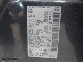 2014 Nissan Rogue SV with VIN 5N1AT2MT8EC868275, listed as a IAAI auction lot 41683093 with 152,078 mi miles. Bid and sale history available at carsss.com. Image 9.