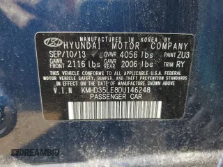2013 Hyundai Elantra GT with VIN KMHD35LE8DU146248, listed as a Copart auction lot 49244324 with 125,361 mi miles and Salvage Title. Bid and sale history available at carsss.com. Image 12.
