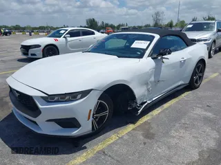 2025 Ford Mustang EcoBoost with VIN 1FAGP8UH4S5105984, listed as a IAAI auction lot 42144715 with 3,573 mi miles. Bid and sale history available at carsss.com. Image 18.