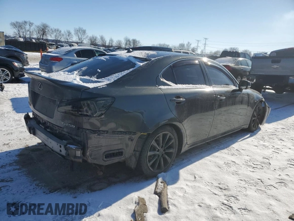 2009 Lexus IS 250 with VIN JTHCK262092030580, listed as a Copart auction lot 87712785 with 171,343 mi miles and Salvage Title. Bid and sale history available at DreamBid. Image 3.