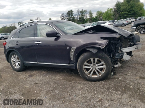 2017 Infiniti QX70 z VIN JN8CS1MW5HM410765, wystawiony jako Copart lot #55641545 z przebiegiem Nie podano mil oraz Szkoda całkowita • Salvage title. Historia ofert i sprzedaży dostępna na DreamBid. Obrazek 4.
