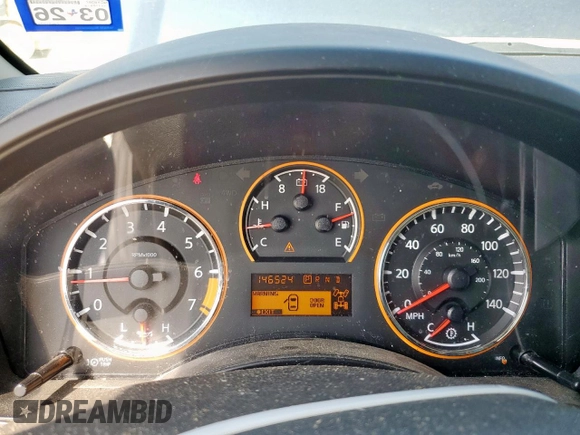2013 Nissan Titan Pro-4X with VIN 1N6BA0EC3DN310741, listed as a Copart auction lot 57171975 with 146,524 mi miles and Salvage title. Bid and sale history available at DreamBid. Image 9.
