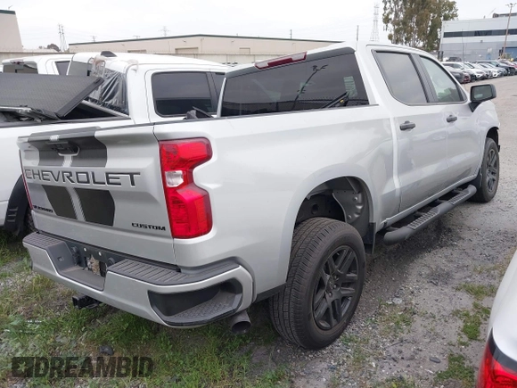2022 Chevrolet Silverado 1500 Custom with VIN 1GCPABEK5NZ509697, listed as a IAAI auction lot 41844929 with 14,610 mi miles and . Bid and sale history available at DreamBid. Image 4.