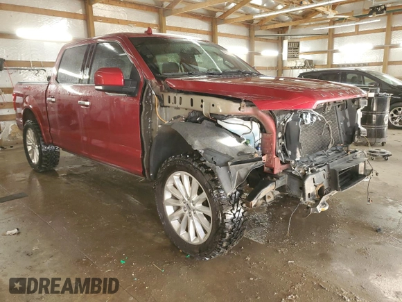 2018 Ford F-150 XL with VIN 1FTEW1EG6JFA58502, listed as a Copart auction lot 43401285 with 127,424 mi miles and Salvage Title. Bid and sale history available at carsss.com. Image 4.