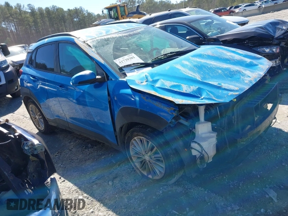 2018 Hyundai Kona SEL with VIN KM8K22AAXJU186643, listed as a IAAI auction lot 41739301 with 89,455 mi miles. Bid and sale history available at carsss.com. Image 1.