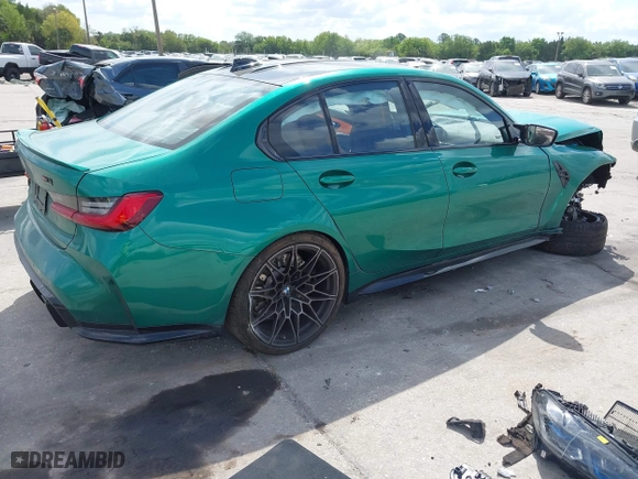 2021 BMW M3 Competition with VIN WBS33AY03MFK98201, listed as a IAAI auction lot 41904861 with 15,622 mi miles. Bid and sale history available at carsss.com. Image 4.