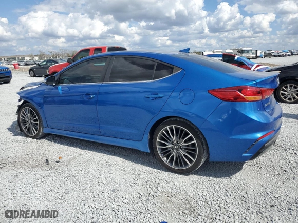 2018 Hyundai Elantra Sport with VIN KMHD04LB9JU637187, listed as a Copart auction lot 43939845 with 47,961 mi miles and Salvage Title. Bid and sale history available at carsss.com. Image 2.