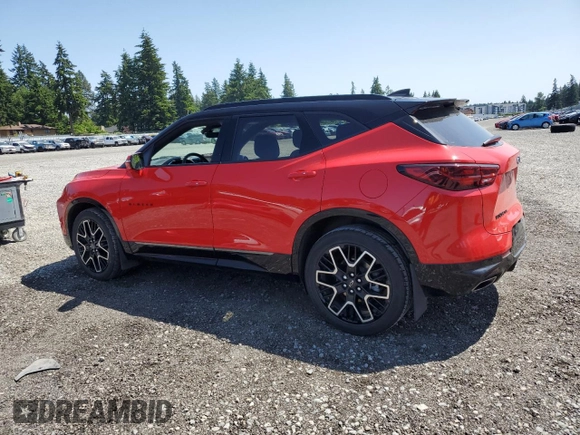 2023 Chevrolet Blazer RS with VIN 3GNKBKRSXPS104038, listed as a Copart auction lot 59301595 with 26,218 mi miles and Salvage title. Bid and sale history available at DreamBid. Image 2.