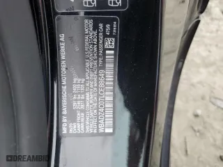 2020 BMW 8 Series 840i with VIN WBADZ4C07LCE88649, listed as a Copart auction lot 46906535 with 38,604 mi miles and Salvage Title. Bid and sale history available at carsss.com. Image 14.