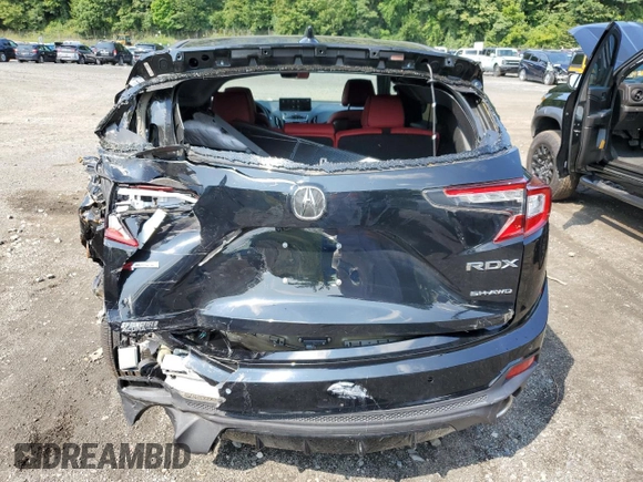 2023 Acura RDX w/A-Spec Package with VIN 5J8TC2H68PL021729, listed as a Copart auction lot 79398404 with 3,493 mi miles and Salvage title. Bid and sale history available at DreamBid. Image 6.