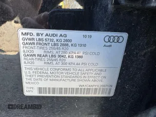 2020 Audi SQ5 with VIN WA1C4AFY1L203717, listed as a Copart auction lot 54453365 with 161,278 mi miles and Clean Title. Bid and sale history available at DreamBid. Image 10.