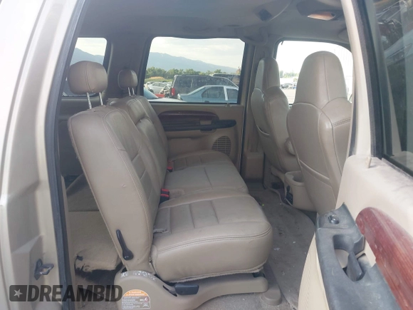 2005 Ford Excursion Limited с VIN 1FMNU43S05ED45873, выставлен на аукционе IAAI как лот 42627527 с пробегом 398 813 миль миль и . История ставок и продаж доступна на DreamBid. Изображение 8.