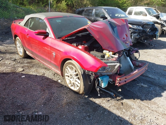 2014 Ford Mustang V6 with VIN 1ZVBP8EM0E5276555, listed as a IAAI auction lot 41995485 with 77,141 mi miles. Bid and sale history available at carsss.com. Image 1.