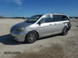 2005 Honda Odyssey Touring z VIN 5FNRL38855B111498, wystawiony jako Copart lot #56602065 z przebiegiem 229 050 mil mil oraz Szkoda całkowita • Salvage title. Historia ofert i sprzedaży dostępna na DreamBid. Obrazek 1.