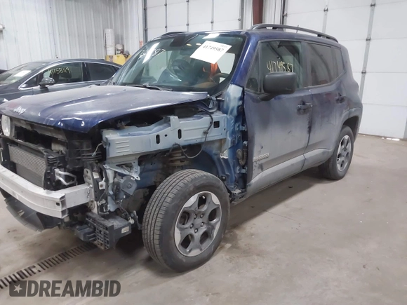 2018 Jeep Renegade Sport with VIN ZACCJBAB8JPG63818, listed as a IAAI auction lot 41749587 with 103,448 mi miles and . Bid and sale history available at DreamBid. Image 2.