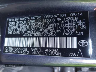 2014 Toyota Prius One with VIN JTDKDTB38E1572456, listed as a IAAI auction lot 41975766 with 88,075 mi miles and . Bid and sale history available at DreamBid. Image 9.