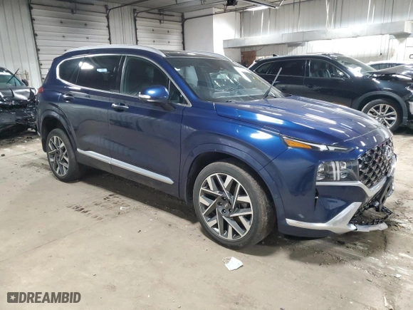 2021 Hyundai Santa Fe Calligraphy with VIN 5NMS5DAL0MH347506, listed as a Copart auction lot 50075545 with 44,307 mi miles and Non Repairable. Bid and sale history available at carsss.com. Image 4.