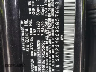2025 Kia Telluride EX with VIN 5XYP34GC9SG576681, listed as a Copart auction lot 48083105 with Not Provided miles and Salvage Title. Bid and sale history available at DreamBid. Image 14.