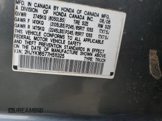 2007 Honda Ridgeline RTL z VIN 2HJYK16577H511325, wystawiony jako Copart lot #57619725 z przebiegiem 161 037 mil mil oraz Szkoda całkowita • Salvage title. Historia ofert i sprzedaży dostępna na DreamBid. Obrazek 13.