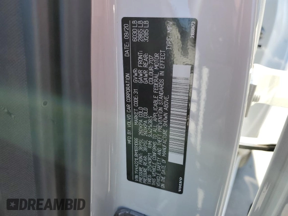 2021 Volvo XC90 Inscription с VIN YV4A221L8M1691066, выставлен на аукционе Copart как лот 76094924 с пробегом Не указан миль и Списание • Salvage title. История ставок и продаж доступна на DreamBid. Изображение 14.