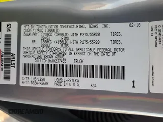 2018 Toyota Tundra 2WD SR5 with VIN 5TFFY5F16JX237455, listed as a Copart auction lot 84060504 with 105,034 mi miles and Salvage Title. Bid and sale history available at carsss.com. Image 12.