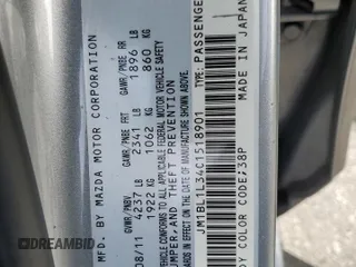 2012 Mazda 3 Mazdaspeed3 Touring with VIN JM1BL1L34C1518901, listed as a Copart auction lot 41513275 with Not Provided miles and Salvage Title. Bid and sale history available at DreamBid. Image 16.