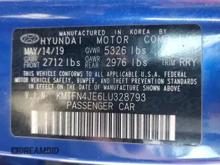 2020 Genesis G80 3.8L with VIN KMTFN4JE6LU328793, listed as a Copart auction lot 42921135 with 61,063 mi miles and Salvage Title. Bid and sale history available at DreamBid. Image 13.