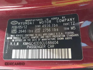 2012 Hyundai Genesis 3.8L z VIN KMHGC4DD3CU188404, wystawiony jako IAAI lot #42122555 z przebiegiem 187 917 mil mil oraz . Historia ofert i sprzedaży dostępna na DreamBid. Obrazek 9.