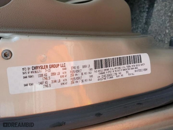 2014 Chrysler Town & Country Touring with VIN 2C4RC1BG0ER111790, listed as a Copart auction lot 51115935 with 191,051 mi miles and Salvage Title. Bid and sale history available at carsss.com. Image 14.