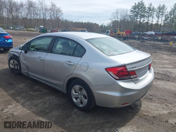 2015 Honda Civic Sedan LX with VIN 19XFB2F50FE702158, listed as a IAAI auction lot 41946929 with 48,646 mi miles. Bid and sale history available at carsss.com. Image 3.