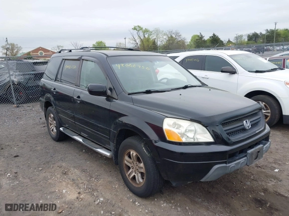 2005 Honda Pilot EX-L with NAVI with VIN 2HKYF187X5H572423, listed as a IAAI auction lot 42088750 with 203,265 mi miles. Bid and sale history available at carsss.com. Image 1.