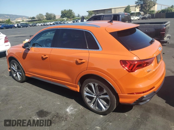 2020 Audi Q3 S line Premium Plus with VIN WA1EECF31L1021717, listed as a Copart auction lot 62613915 with 58,247 mi miles and Salvage title. Bid and sale history available at DreamBid. Image 2.