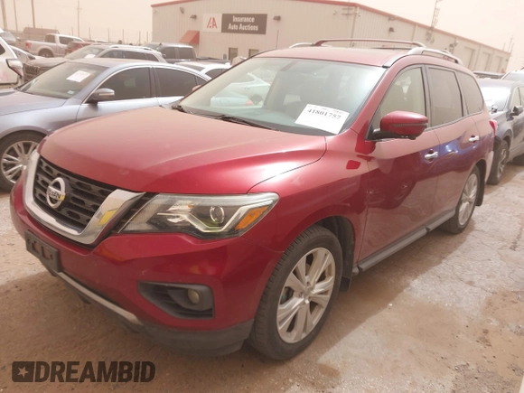 2018 Nissan Pathfinder S with VIN 5N1DR2MN6JC613762, listed as a IAAI auction lot 41801757 with 40,172 mi miles and . Bid and sale history available at DreamBid. Image 17.