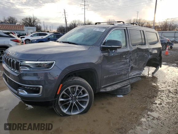 2023 Jeep Wagoneer Series II Carbide с VIN 1C4SJVBP2PS585000, выставлен на аукционе Copart как лот 86178334 с пробегом 14 028 миль миль и Списание • Salvage title. История ставок и продаж доступна на DreamBid. Изображение 1.