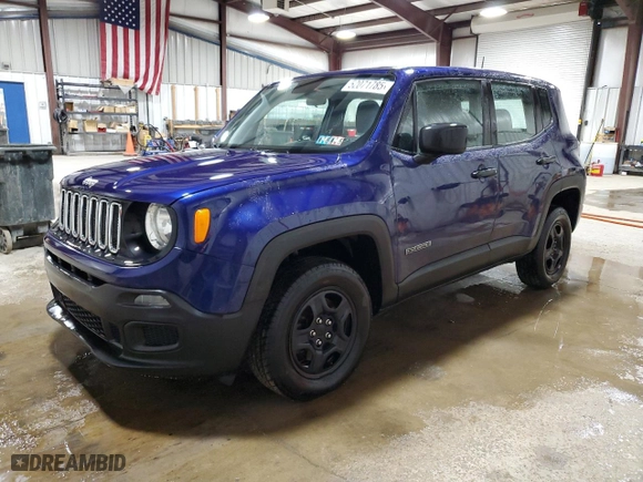 2018 Jeep Renegade Upland Edition with VIN ZACCJBAB3JPG80865, listed as a Copart auction lot 52071785 with 76,211 mi miles and Salvage Title. Bid and sale history available at carsss.com. Image 1.