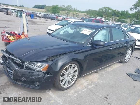 2015 Audi A8 4.0T with VIN WAU32AFD6FN002710, listed as a IAAI auction lot 42447149 with 109,791 mi miles and . Bid and sale history available at DreamBid. Image 16.