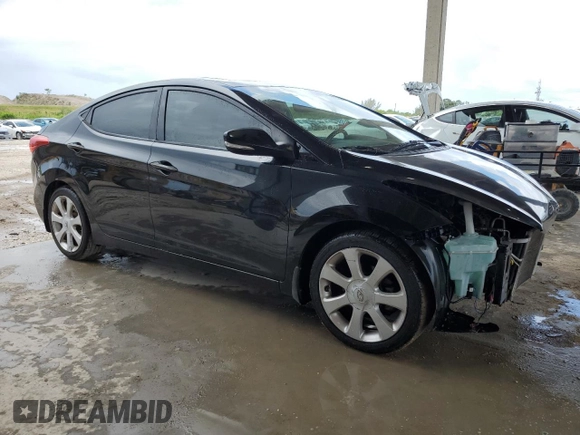 2013 Hyundai Elantra GLS with VIN 5NPDH4AE9DH334161, listed as a Copart auction lot 62475005 with 188,958 mi miles and Salvage title. Bid and sale history available at DreamBid. Image 4.