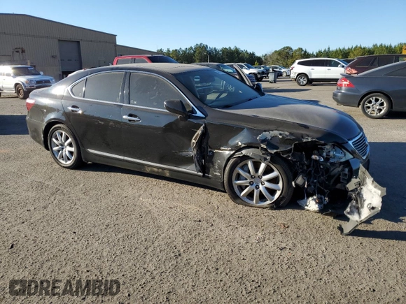 2009 Lexus LS 460 with VIN JTHCL46F095004555, listed as a Copart auction lot 46219955 with 180,794 mi miles and Salvage title. Bid and sale history available at DreamBid. Image 4.