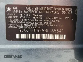 2008 BMW X5 4.8i z VIN 5UXFE83598L165541, wystawiony jako Copart lot #56416875 z przebiegiem 85 028 mil mil oraz Szkoda całkowita • Salvage title. Historia ofert i sprzedaży dostępna na DreamBid. Obrazek 14.