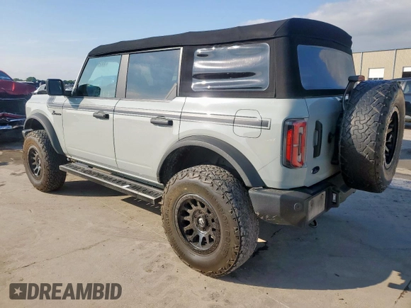 2021 Ford Bronco with VIN 1FMDE5BHXMLA97789, listed as a Copart auction lot 59548025 with 93,959 mi miles and Salvage title. Bid and sale history available at DreamBid. Image 2.