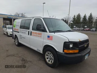 2012 Chevrolet Express Cargo Van with VIN 1GCSGAFX2C1181003, listed as a IAAI auction lot 42180937 with 236,325 mi miles. Bid and sale history available at carsss.com. Image 1.