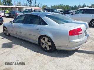 2004 Audi A8 with VIN WAUML44E74N000587, listed as a IAAI auction lot 42479262 with 100,722 mi miles and . Bid and sale history available at DreamBid. Image 3.