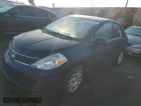 2007 Nissan Versa 1.8 SL with VIN 3N1BC11EX7L418114, listed as a Copart auction lot 87251084 with 0 mi miles and Salvage Title. Bid and sale history available at carsss.com. Image 1.