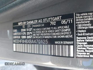 2011 Mercedes-Benz E 350 Luxury with VIN WDDHF8HBXBA470125, listed as a IAAI auction lot 42457264 with 329,915 mi miles and . Bid and sale history available at DreamBid. Image 9.