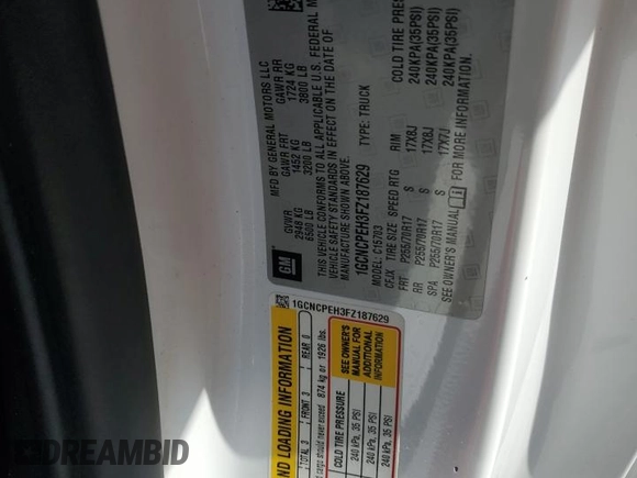 2015 Chevrolet Silverado 1500 Work Truck with VIN 1GCNCPEH3FZ187629, listed as a Copart auction lot 56061855 with 101,793 mi miles and Salvage Title. Bid and sale history available at DreamBid. Image 12.