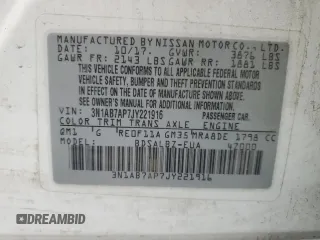 2018 Nissan Sentra S with VIN 3N1AB7AP7JY221916, listed as a Copart auction lot 55663295 with 107,886 mi miles and Salvage Title. Bid and sale history available at DreamBid. Image 12.