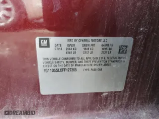 2015 Chevrolet Malibu LT with VIN 1G11D5SLXFF127365, listed as a Copart auction lot 46236235 with 165,236 mi miles and Salvage Title. Bid and sale history available at carsss.com. Image 12.