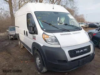 2020 Ram ProMaster Cargo Van with VIN 3C6TRVBG3LE104379, listed as a IAAI auction lot 41149932 with 77,499 mi miles. Bid and sale history available at carsss.com. Image 1.