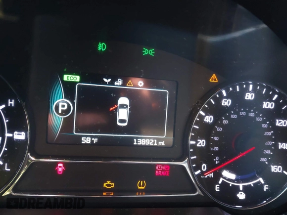 2015 Kia Optima Hybrid with VIN KNAGM4AD3F5088949, listed as a IAAI auction lot 41008816 with 138,921 mi miles. Bid and sale history available at carsss.com. Image 7.